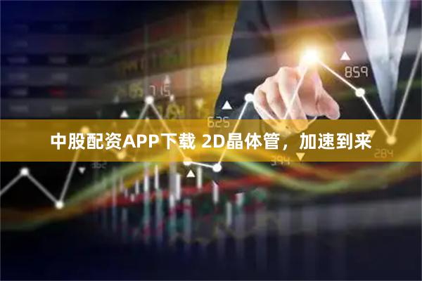 中股配资APP下载 2D晶体管，加速到来